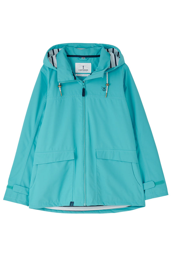 Lighthouse Ladies Short Beachcomber II Waterproof Breathable Jacket-SOFT TEAL - Borderland Muff