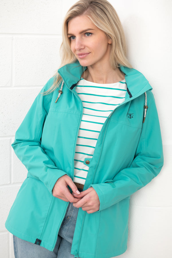 Lighthouse Ladies Short Beachcomber II Waterproof Breathable Jacket-SOFT TEAL - Borderland Muff