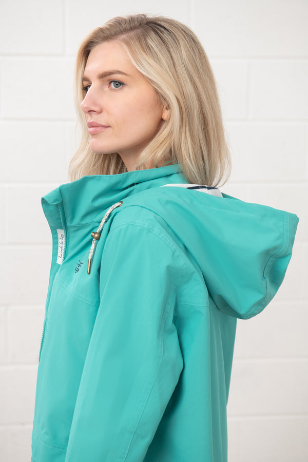 Lighthouse Ladies Short Beachcomber II Waterproof Breathable Jacket-SOFT TEAL - Borderland Muff
