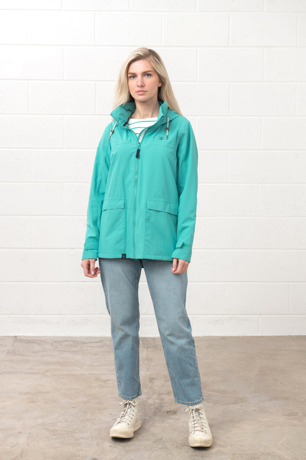 Lighthouse Ladies Short Beachcomber II Waterproof Breathable Jacket-SOFT TEAL - Borderland Muff