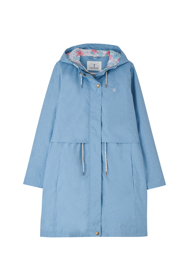 Lighthouse Ladies Pippa 3/4 Waterproof Breathable Jacket-SOFT DENIM - Borderland Muff