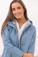 Lighthouse Ladies Pippa 3/4 Waterproof Breathable Jacket-SOFT DENIM - Borderland Muff