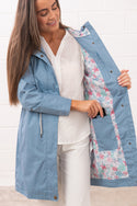 Lighthouse Ladies Pippa 3/4 Waterproof Breathable Jacket-SOFT DENIM - Borderland Muff