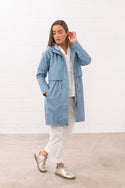 Lighthouse Ladies Pippa 3/4 Waterproof Breathable Jacket-SOFT DENIM - Borderland Muff