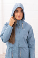 Lighthouse Ladies Pippa 3/4 Waterproof Breathable Jacket-SOFT DENIM - Borderland Muff