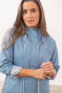 Lighthouse Ladies Pippa 3/4 Waterproof Breathable Jacket-SOFT DENIM - Borderland Muff