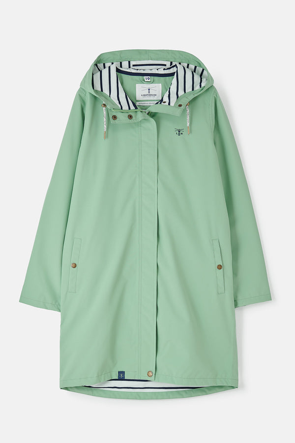 Lighthouse Ladies Long Beachcomber II Waterproof Breathable Jacket-SAGE - Borderland Muff