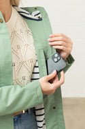 Lighthouse Ladies Long Beachcomber II Waterproof Breathable Jacket-SAGE - Borderland Muff