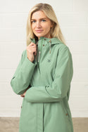 Lighthouse Ladies Long Beachcomber II Waterproof Breathable Jacket-SAGE - Borderland Muff