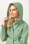 Lighthouse Ladies Long Beachcomber II Waterproof Breathable Jacket-SAGE - Borderland Muff