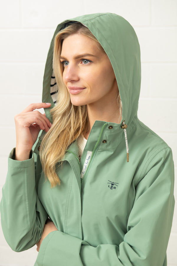 Lighthouse Ladies Long Beachcomber II Waterproof Breathable Jacket-SAGE - Borderland Muff