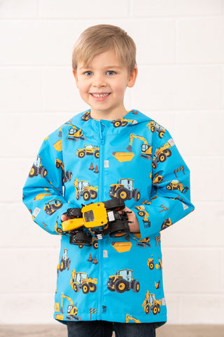 Lighthouse Boys Ethan JCB Digger Print Waterproof Jacket - Borderland Muff