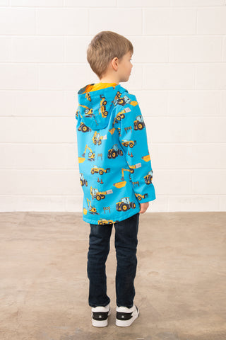 Lighthouse Boys Ethan JCB Digger Print Waterproof Jacket - Borderland Muff