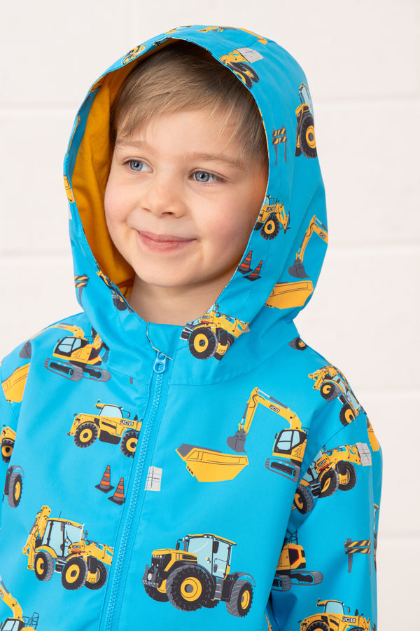 Lighthouse Boys Ethan JCB Digger Print Waterproof Jacket - Borderland Muff