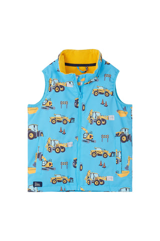 Lighthouse Boys Alex JCB Waterproof Digger Print Gilet - Borderland Muff