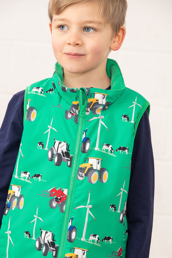 Lighthouse Boys Alex Waterproof Farm Print Gilet - Borderland Muff