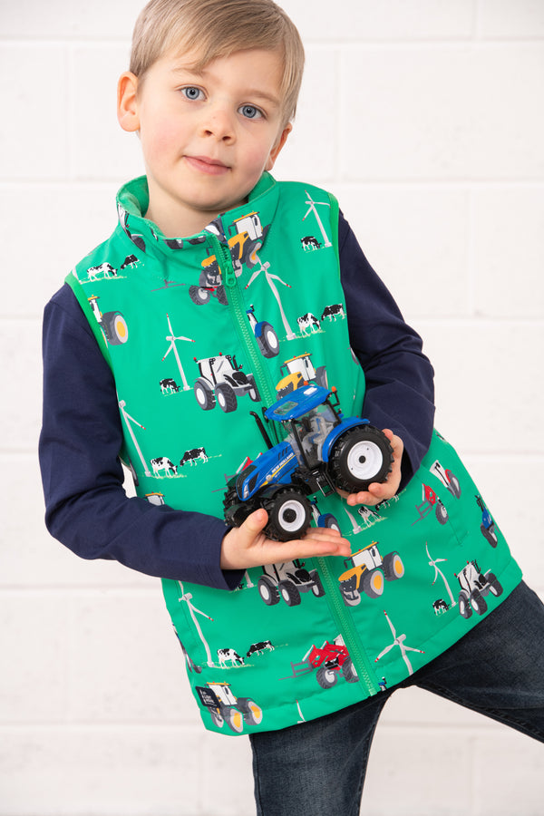 Lighthouse Boys Alex Waterproof Farm Print Gilet - Borderland Muff