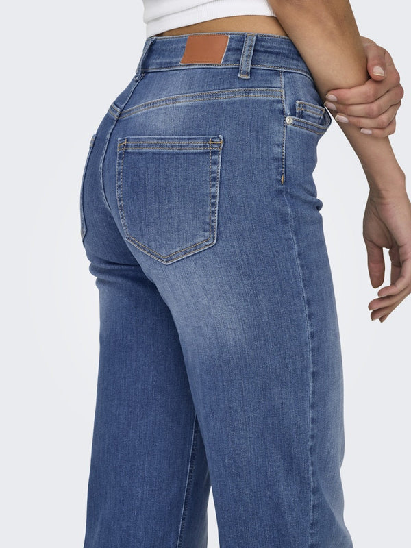 ONLY Blush Ladies Mid Waist Straight Fit Denim Jeans - Borderland Muff