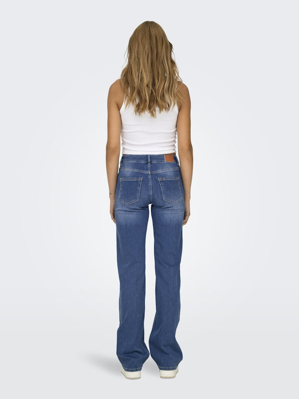 ONLY Blush Ladies Mid Waist Straight Fit Denim Jeans - Borderland Muff