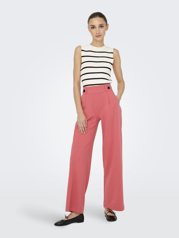 JDY Geggo Wide Leg Elasticated Waist Trousers 32" leg-ROSE - Borderland Muff