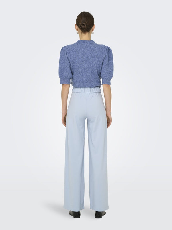 JDY Geggo Wide Leg Elasticated Waist Trousers 32" leg-LIGHT BLUE - Borderland Muff