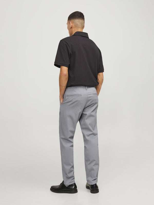Jack & Jones Mens Marco Bowie Slim Fit Smart Casual Chino Trouser - Ultimate Grey - Borderland Muff