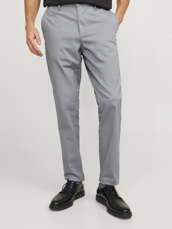Jack & Jones Mens Marco Bowie Slim Fit Smart Casual Chino Trouser - Ultimate Grey - Borderland Muff