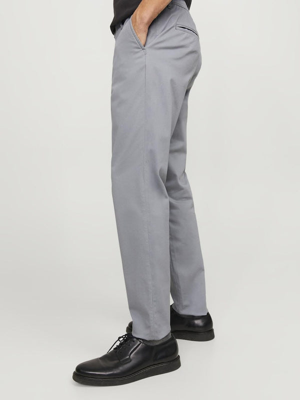 Jack & Jones Mens Marco Bowie Slim Fit Smart Casual Chino Trouser - Ultimate Grey - Borderland Muff
