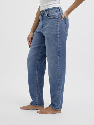JJXX Ladies Lisbon High Waist Comfort Stretch Mom Jeans - Borderland Muff