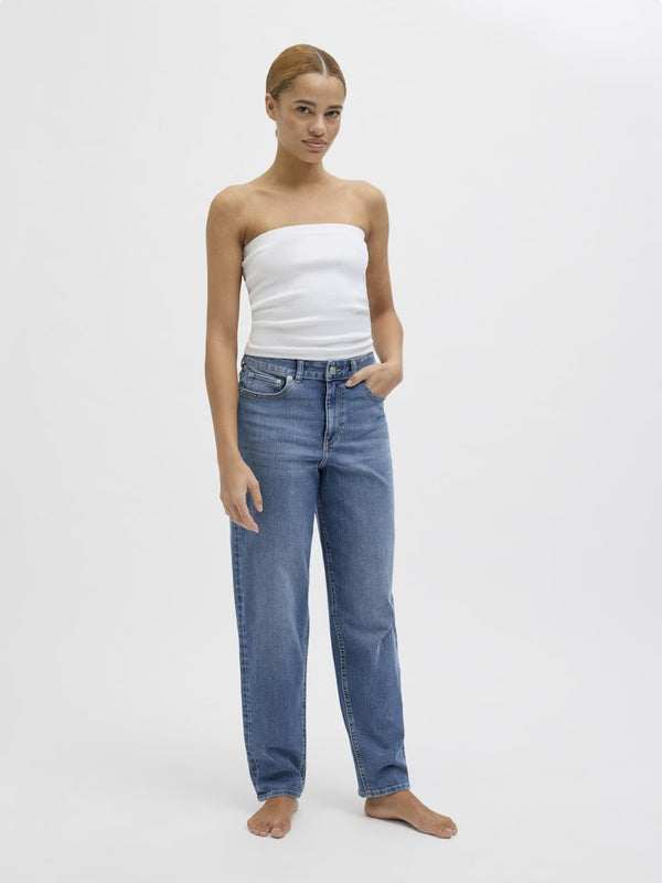 JJXX Ladies Lisbon High Waist Comfort Stretch Mom Jeans - Borderland Muff