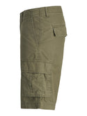 Jack & Jones Mens Relaxed Fit Cotton Cole Cargo Shorts-OLIVE - Borderland Muff