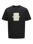 Jack & Jones Mens Regular Fit 100% Cotton Tarmac T-Shirt-BLACK - Borderland Muff