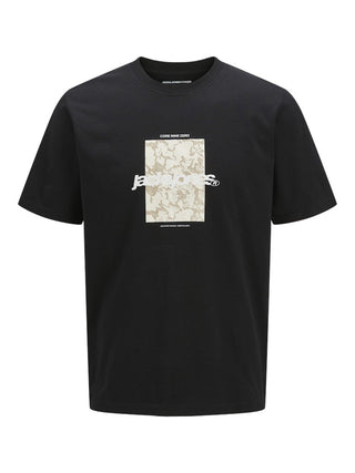 Jack & Jones Mens Regular Fit 100% Cotton Tarmac T-Shirt-BLACK - Borderland Muff