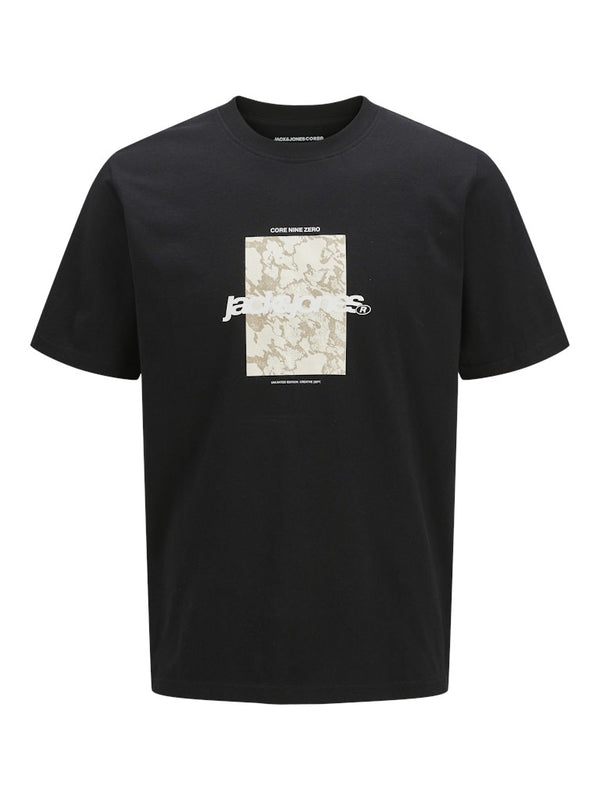 Jack & Jones Mens Regular Fit 100% Cotton Tarmac T-Shirt-BLACK - Borderland Muff
