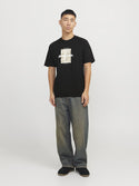 Jack & Jones Mens Regular Fit 100% Cotton Tarmac T-Shirt-BLACK - Borderland Muff