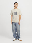 Jack & Jones Mens Regular Fit 100% Cotton Tarmac T-Shirt-CREAM - Borderland Muff