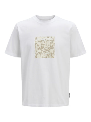 Jack & Jones Mens Regular Fit 100% Cotton Tarmac T-Shirt-BRIGHT WHITE - Borderland Muff