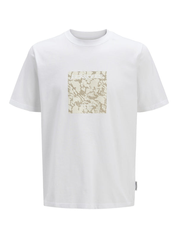 Jack & Jones Mens Regular Fit 100% Cotton Tarmac T-Shirt-BRIGHT WHITE - Borderland Muff