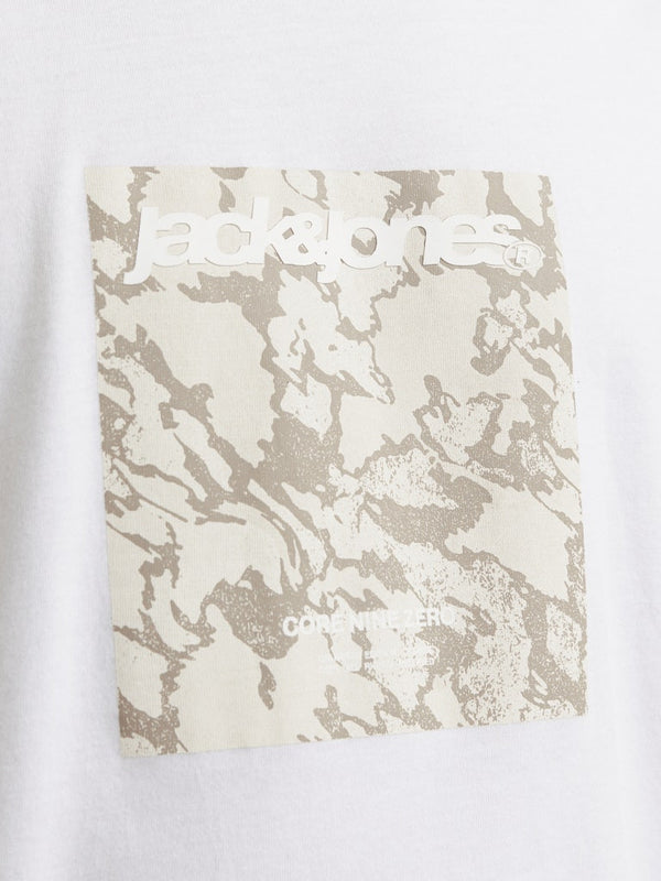 Jack & Jones Mens Regular Fit 100% Cotton Tarmac T-Shirt-BRIGHT WHITE - Borderland Muff
