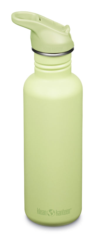 KLEAN KANTEEN Classic 800ml Water Bottle Flip Seal Sports Cap-LIME - Borderland Muff