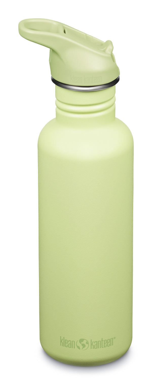 KLEAN KANTEEN Classic 800ml Water Bottle Flip Seal Sports Cap-LIME - Borderland Muff