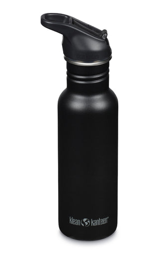 KLEAN KANTEEN Classic 532ml Water Bottle Flip Seal Sports Cap-BLACK - Borderland Muff
