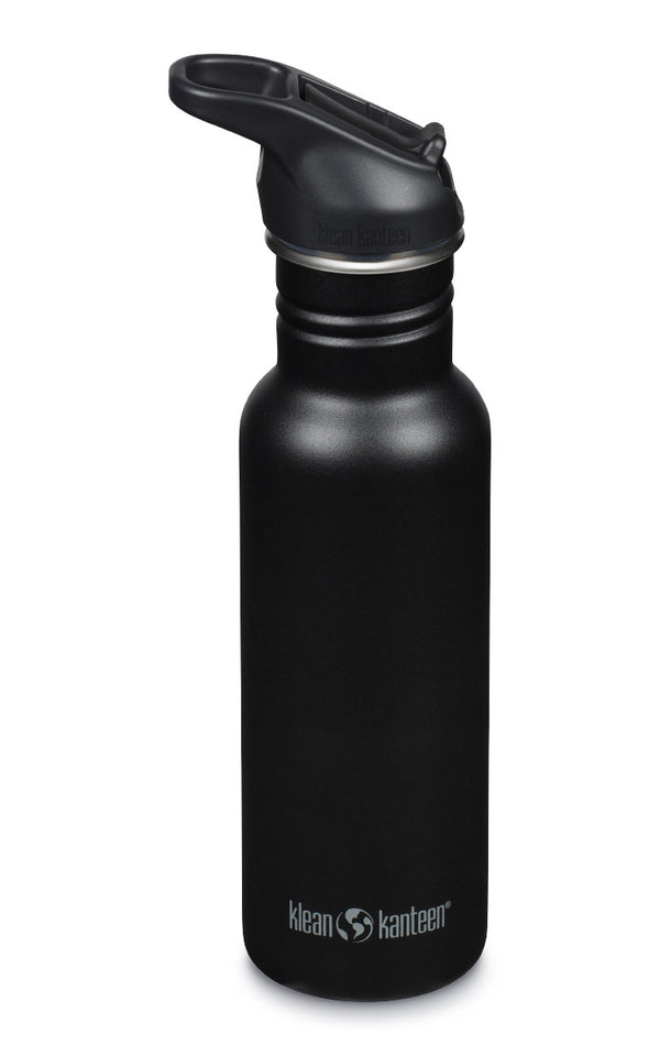 KLEAN KANTEEN Classic 532ml Water Bottle Flip Seal Sports Cap-BLACK - Borderland Muff
