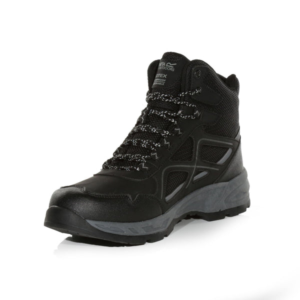 Regatta Vendeavour Waterproof Walking Boots for Men – Breathable Gear-BLACK GREY - Borderland Muff
