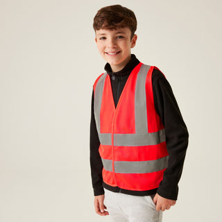 Regatta Kids Hi Vis Vest-RED - Borderland Muff