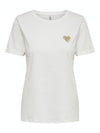 ONLY ONLKITA LIFE Short Sleeve Organic Cotton Top – Stylish with Glitter Detail - Borderland Muff