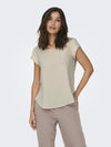 ONLY ONLVIC Women's Short Sleeve Solid Top | Recycled Fabric Zip-Back Blouse - Borderland Muff