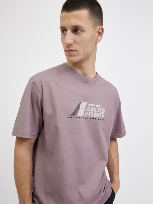 Jack & Jones JCOTIER Men's Front Print T-Shirt | Relaxed Fit Cotton Tee - Borderland Muff