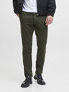 Jack & Jones JPSTMARCO BOWIE Slim Fit Chinos – Duffel Bag Green | Organic & Recycled Cotton - Borderland Muff