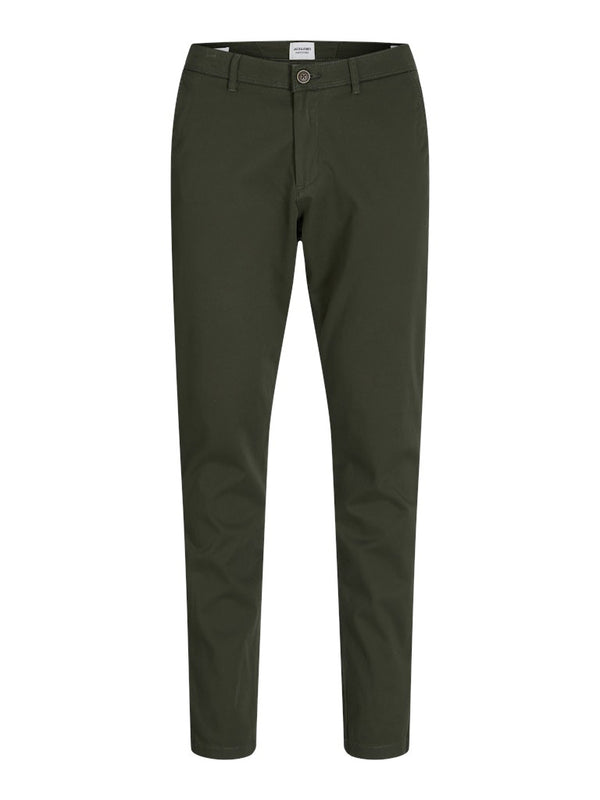 Jack & Jones JPSTMARCO BOWIE Slim Fit Chinos – Duffel Bag Green | Organic & Recycled Cotton - Borderland Muff